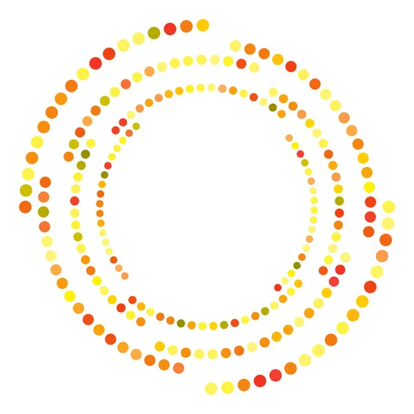Pointu Points Mouchetures Cercle Concentrique Abstrait Spirale Tourbillon Élément Tourbillon — Image vectorielle