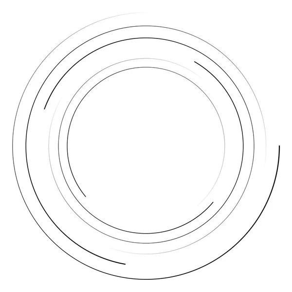 Círculo Concêntrico Abstracto Espiral Redemoinho Elemento Giratório Linhas Circulares Radiais — Vetor de Stock