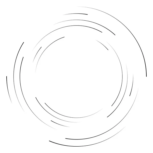Abstracte Concentrische Cirkel Spiraalvormig Draaibaar Draaiend Element Cirkel Radiale Lijnen — Stockvector