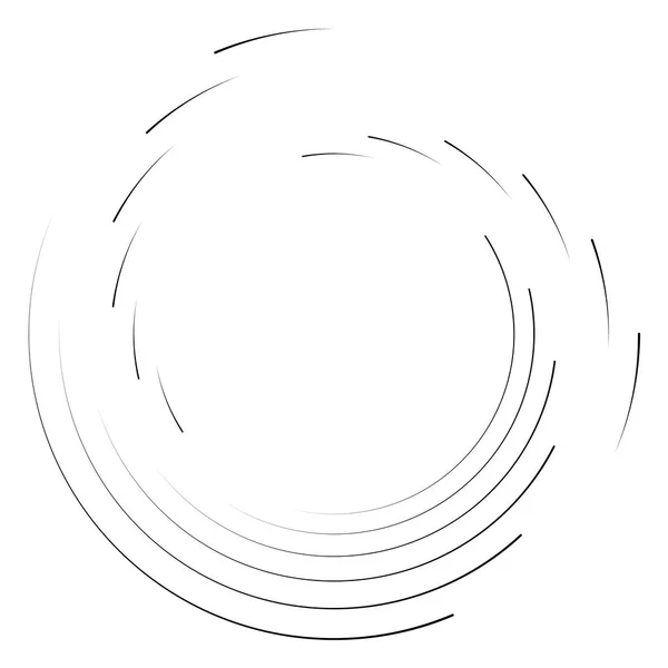 Círculo Concéntrico Abstracto Espiral Remolino Elemento Giratorio Líneas Circulares Radiales — Archivo Imágenes Vectoriales