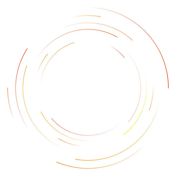 Abstract concentric circle. Spiral, swirl, twirl element. Circular and radial lines volute, helix. Segmented circle with rotation. Abstract radiating arc lines. Geometric cochlear, vortex illustration
