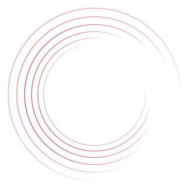 Soyut eşmerkezli daire. Sarmal, girdap, dönme elementi. Dairesel ve radyal çizgiler volta atar, sarmal. Dönüşümlü bölünmüş daire. Yayılan soyut yay çizgileri. Geometrik koklear, girdap çizimi