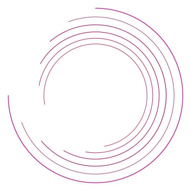 Soyut eşmerkezli daire. Sarmal, girdap, dönme elementi. Dairesel ve radyal çizgiler volta atar, sarmal. Dönüşümlü bölünmüş daire. Yayılan soyut yay çizgileri. Geometrik koklear, girdap çizimi