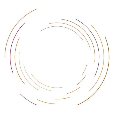 Soyut eşmerkezli daire. Sarmal, girdap, dönme elementi. Dairesel ve radyal çizgiler volta atar, sarmal. Dönüşümlü bölünmüş daire. Yayılan soyut yay çizgileri. Geometrik koklear, girdap çizimi