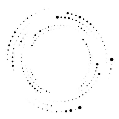 Rastgele noktalı, nokta, yarı ton benekler eşmerkezli daire. Spiral, girdap, girdap elementi. Dairesel ve radyal çizgiler volute, sarlis. Döndürme ile bölümlenmiş daire. Yay yayı yayı. Koklear, girdap illüstrasyon
