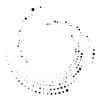 Rastgele noktalı, nokta, yarı ton benekler eşmerkezli daire. Spiral, girdap, girdap elementi. Dairesel ve radyal çizgiler volute, sarlis. Döndürme ile bölümlenmiş daire. Yay yayı yayı. Koklear, girdap illüstrasyon