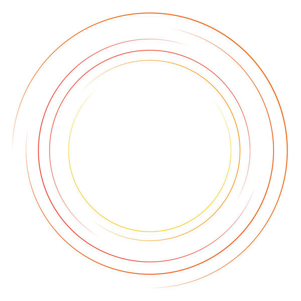 Abstract concentric circle. Spiral, swirl, twirl element. Circular and radial lines volute, helix. Segmented circle with rotation. Abstract radiating arc lines. Geometric cochlear, vortex illustration