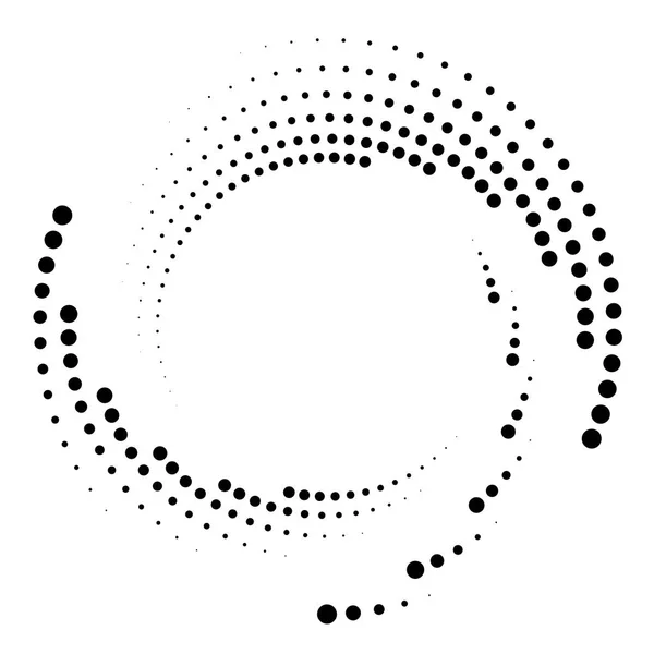 Prickig Prickar Fläckar Abstrakt Koncentrisk Cirkel Spiral Virvel Snurra Element — Stock vektor