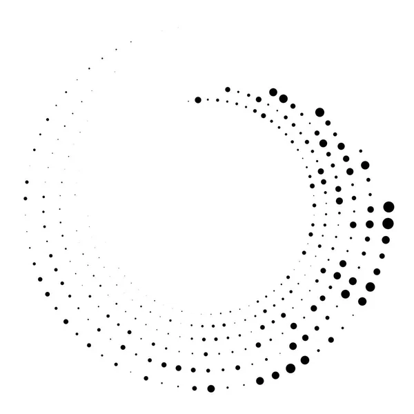 Random Prickig Prickar Halv Tons Fläckar Koncentrisk Cirkel Spiral Virvel — Stock vektor