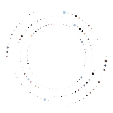 Rastgele noktalı, nokta, yarı ton benekler eşmerkezli daire. Spiral, girdap, girdap elementi. Dairesel ve radyal çizgiler volute, sarlis. Döndürme ile bölümlenmiş daire. Yay yayı yayı. Koklear, girdap illüstrasyon