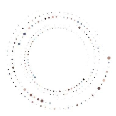 Rastgele noktalı, nokta, yarı ton benekler eşmerkezli daire. Spiral, girdap, girdap elementi. Dairesel ve radyal çizgiler volute, sarlis. Döndürme ile bölümlenmiş daire. Yay yayı yayı. Koklear, girdap illüstrasyon