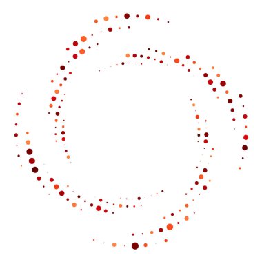 Rastgele noktalı, nokta, yarı ton benekler eşmerkezli daire. Spiral, girdap, girdap elementi. Dairesel ve radyal çizgiler volute, sarlis. Döndürme ile bölümlenmiş daire. Yay yayı yayı. Koklear, girdap illüstrasyon