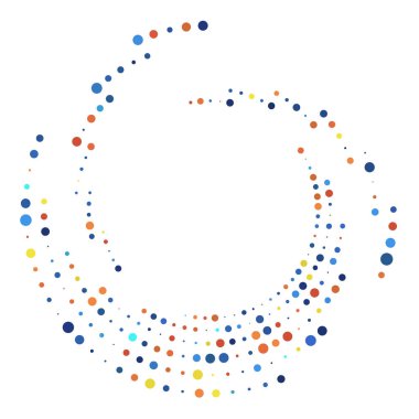 Rastgele noktalı, nokta, yarı ton benekler eşmerkezli daire. Spiral, girdap, girdap elementi. Dairesel ve radyal çizgiler volute, sarlis. Döndürme ile bölümlenmiş daire. Yay yayı yayı. Koklear, girdap illüstrasyon