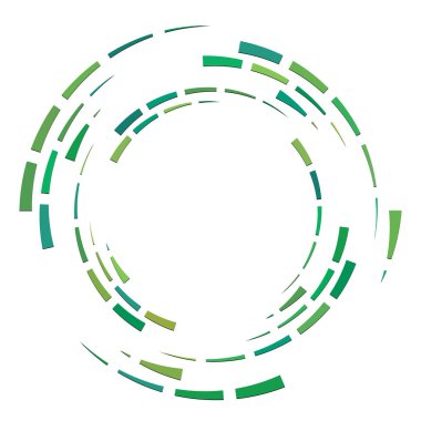 Döndürme ile bölümlenmiş daire. Dairesel ve radyal Kesikli çizgiler volute, sarkıt. Soyut eşmerkezli daire. Spiral, girdap, girdap elementi. Yay çizgileri yayan. Geometrik koklear, girdap illüstrasyon