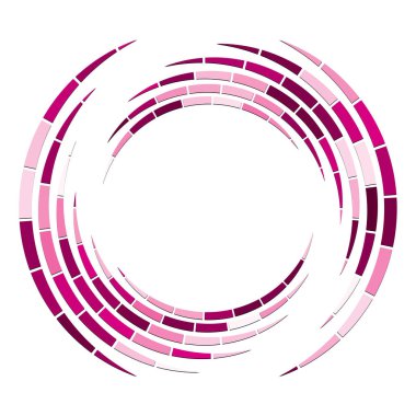 Döndürme ile bölümlenmiş daire. Dairesel ve radyal Kesikli çizgiler volute, sarkıt. Soyut eşmerkezli daire. Spiral, girdap, girdap elementi. Yay çizgileri yayan. Geometrik koklear, girdap illüstrasyon