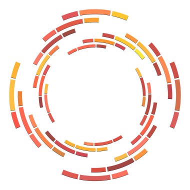 Döndürme ile bölümlenmiş daire. Dairesel ve radyal Kesikli çizgiler volute, sarkıt. Soyut eşmerkezli daire. Spiral, girdap, girdap elementi. Yay çizgileri yayan. Geometrik koklear, girdap illüstrasyon