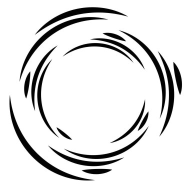 Soyut eşmerkezli daire. Sarmal, girdap, dönme elementi. Dairesel ve radyal çizgiler volta atar, sarmal. Dönüşümlü bölünmüş daire. Yayılan soyut yay çizgileri. Geometrik koklear, girdap çizimi