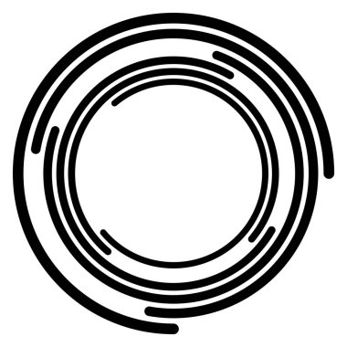 Soyut eşmerkezli daire. Sarmal, girdap, dönme elementi. Dairesel ve radyal çizgiler volta atar, sarmal. Dönüşümlü bölünmüş daire. Yayılan soyut yay çizgileri. Geometrik koklear, girdap çizimi