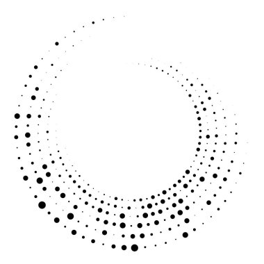 Rastgele noktalı, nokta, yarı ton benekler eşmerkezli daire. Spiral, girdap, girdap elementi. Dairesel ve radyal çizgiler volute, sarlis. Döndürme ile bölümlenmiş daire. Yay yayı yayı. Koklear, girdap illüstrasyon