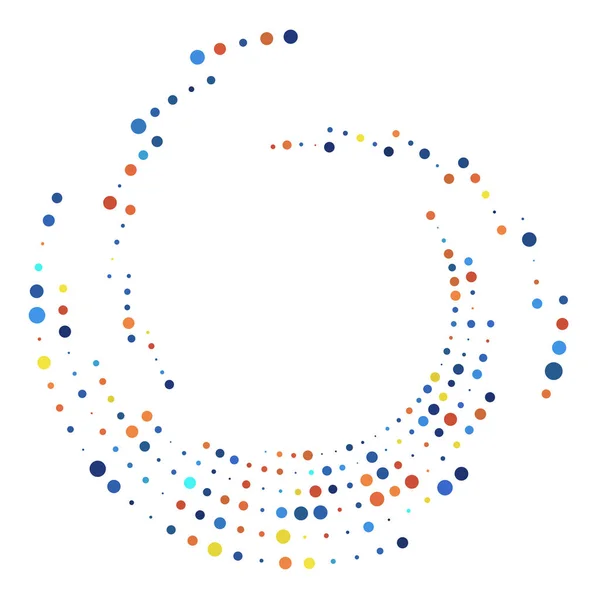 Lunares Aleatorios Puntos Motas Medio Tono Círculo Concéntrico Espiral Remolino — Archivo Imágenes Vectoriales