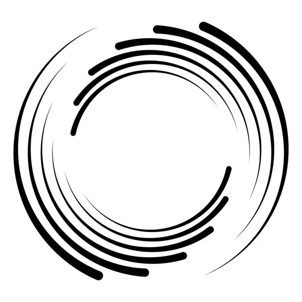 Abstrakt Koncentrisk Cirkel Spiral Virvlande Virvlande Element Cirkulära Och Radiella — Stock vektor