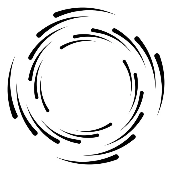 抽象同心円 螺旋状 旋回要素 円形と放射状の線は らせん状に回転する 回転でセグメント化された円 アブストラクト放射弧線 幾何学的な人工内耳 — ストックベクタ