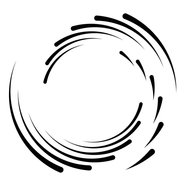 Abstracte Concentrische Cirkel Spiraalvormig Draaibaar Draaiend Element Cirkel Radiale Lijnen — Stockvector