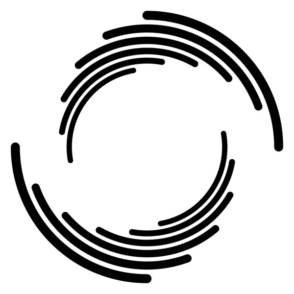 Cercle Concentrique Abstrait Spirale Tourbillon Élément Tourbillonnant Lignes Circulaires Radiales — Image vectorielle