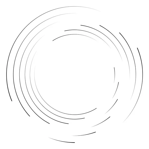 Abstracte Concentrische Cirkel Spiraalvormig Draaibaar Draaiend Element Cirkel Radiale Lijnen — Stockvector