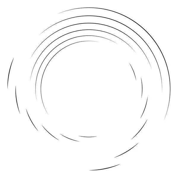 Abstracte Concentrische Cirkel Spiraalvormig Draaibaar Draaiend Element Cirkel Radiale Lijnen — Stockvector