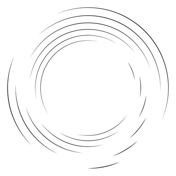 Abstrakt Koncentrisk Cirkel Spiral Virvlande Virvlande Element Cirkulära Och Radiella — Stock vektor