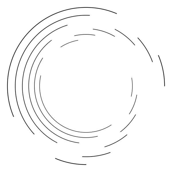 Abstracte Concentrische Cirkel Spiraalvormig Draaibaar Draaiend Element Cirkel Radiale Lijnen — Stockvector