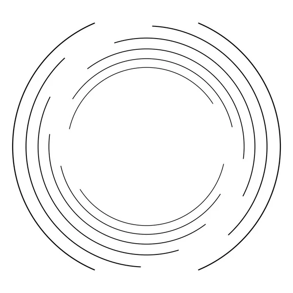 Cercle Concentrique Abstrait Spirale Tourbillon Élément Tourbillonnant Lignes Circulaires Radiales — Image vectorielle