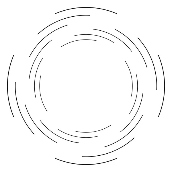 Círculo Concêntrico Abstracto Espiral Redemoinho Elemento Giratório Linhas Circulares Radiais — Vetor de Stock