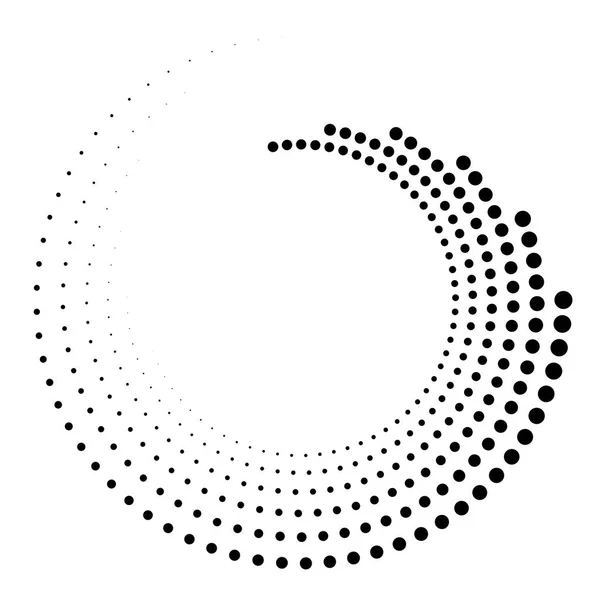 Prickig Prickar Fläckar Abstrakt Koncentrisk Cirkel Spiral Virvel Snurra Element — Stock vektor