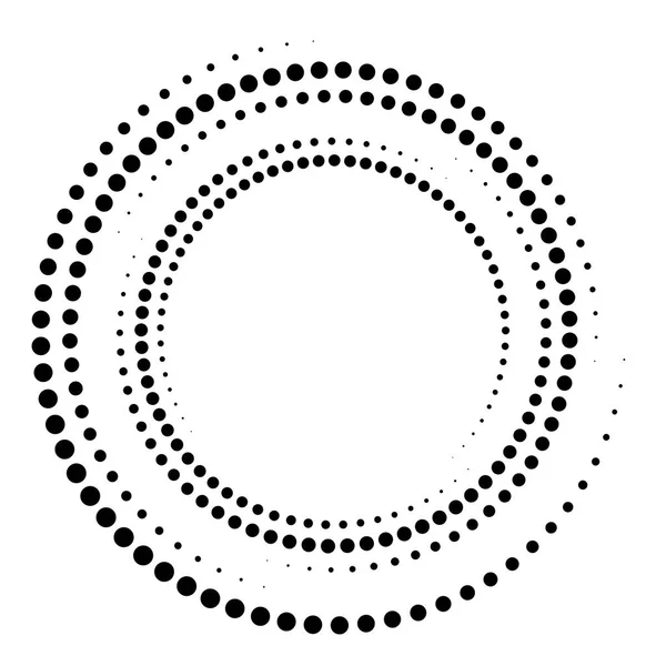 Pointu Points Mouchetures Cercle Concentrique Abstrait Spirale Tourbillon Élément Tourbillon — Image vectorielle