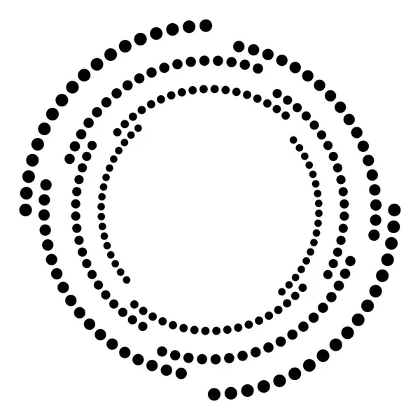 Prickig Prickar Fläckar Abstrakt Koncentrisk Cirkel Spiral Virvel Snurra Element — Stock vektor