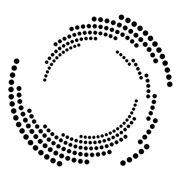 Prickig Prickar Fläckar Abstrakt Koncentrisk Cirkel Spiral Virvel Snurra Element — Stock vektor