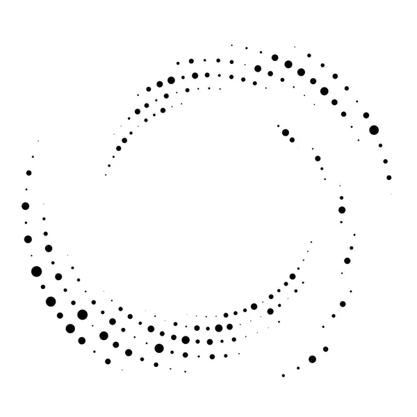 Random Prickig Prickar Halv Tons Fläckar Koncentrisk Cirkel Spiral Virvel — Stock vektor