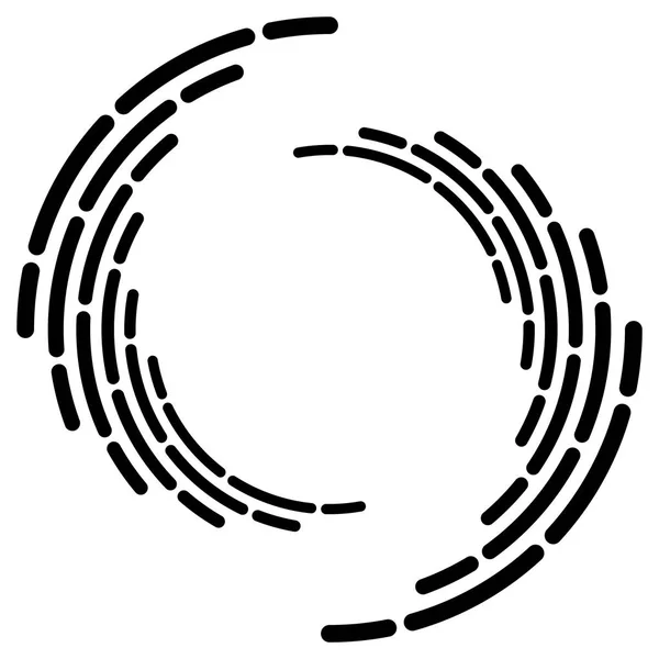 Cercle Segmenté Avec Rotation Lignes Pointillées Circulaires Radiales Volute Hélice — Image vectorielle