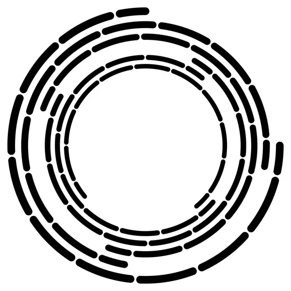 Cercle Segmenté Avec Rotation Lignes Pointillées Circulaires Radiales Volute Hélice — Image vectorielle