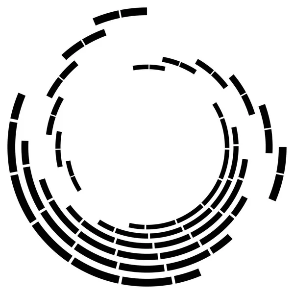 Τμηματικός Κύκλος Περιστροφή Κυκλικές Και Ακτινωτές Διακεκομμένες Γραμμές Έλικα Αφηρημένο — Διανυσματικό Αρχείο