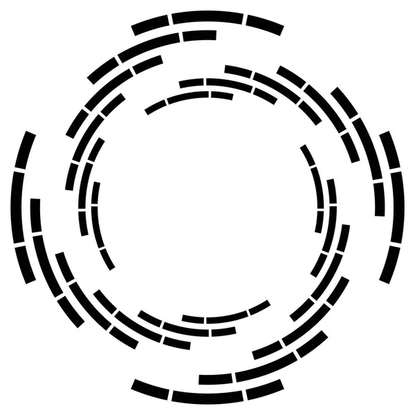 Gesegmenteerde Cirkel Met Rotatie Ronde Radiale Stippellijnen Volute Helix Abstracte — Stockvector