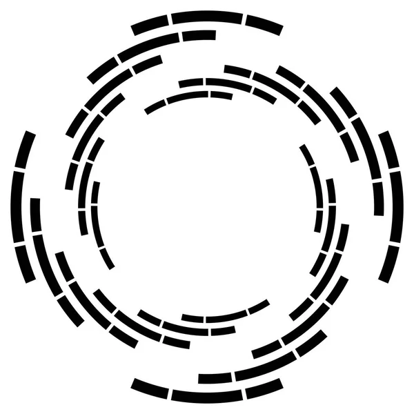 Circulo Segmentado Con Rotación Circular Radial Líneas Discontinuas Voluta Hélice — Vector de stock