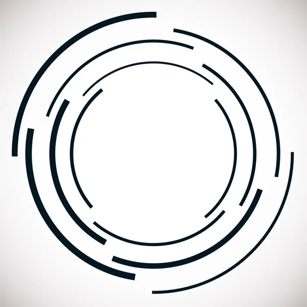 Círculo Concéntrico Abstracto Espiral Remolino Elemento Giratorio Líneas Circulares Radiales — Archivo Imágenes Vectoriales
