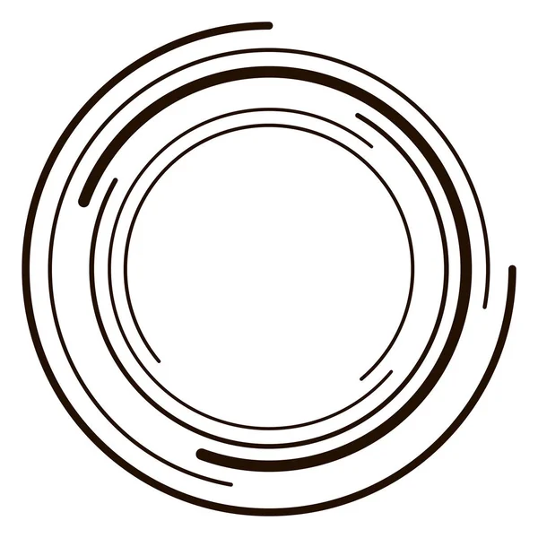 Círculo Concêntrico Abstracto Espiral Redemoinho Elemento Giratório Linhas Circulares Radiais — Vetor de Stock
