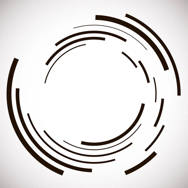 Círculo Concêntrico Abstracto Espiral Redemoinho Elemento Giratório Linhas Circulares Radiais —  Vetores de Stock