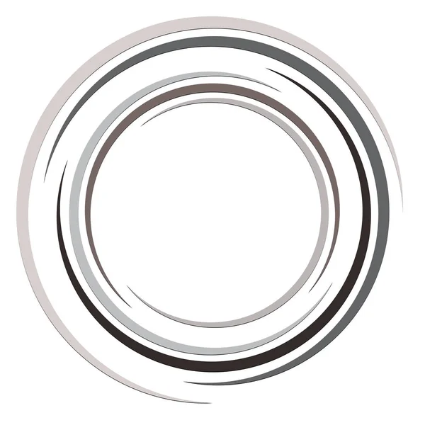 抽象同心円 螺旋状 旋回要素 円形と放射状の線は らせん状に回転する 回転でセグメント化された円 アブストラクト放射弧線 幾何学的な人工内耳 — ストックベクタ
