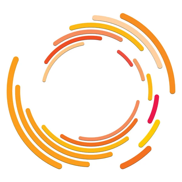 Abstracte Concentrische Cirkel Spiraalvormig Draaibaar Draaiend Element Cirkel Radiale Lijnen — Stockvector