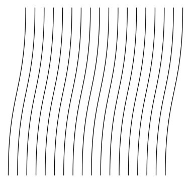 Soyut dalgalı, sallayarak (zikzak) çizgiler elemanı. Dikey çizgiler, dalgalı çizgiler, düz bozulma etkisi. Kıvrımlı, kıvrımlı paralel çizgiler. Salınım, darbe çözgü etkisi elemanı